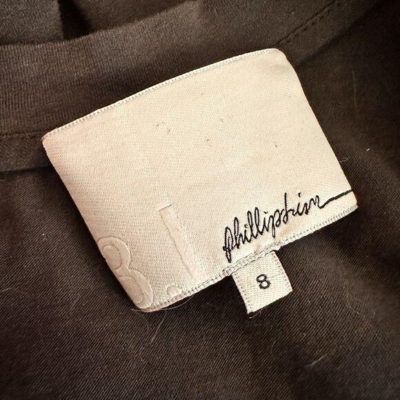 Phillip Lim Black sleeveless Dress Size 8 Cotton Silk Accents Cocktail - Picture 8 of 9